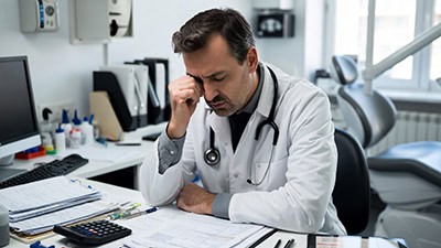 Frustrated business owner struggling with low search visibility and lost leads in Colorado Springs.