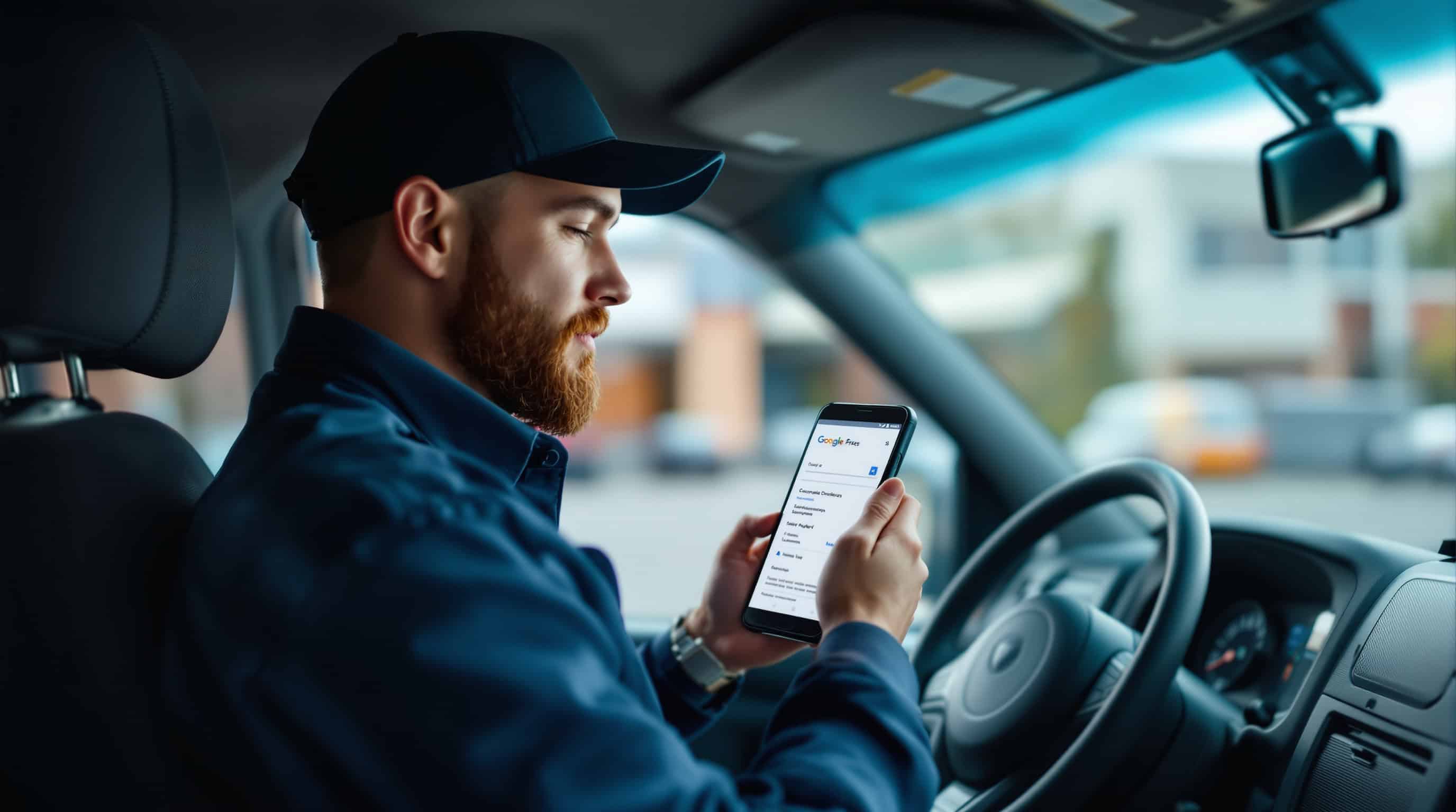 HVAC technician using Google Business Profile checklist on smartphone in Colorado Springs